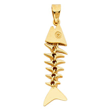 Load image into Gallery viewer, 14K Yellow Gold 8mm Motion Fish Bone Pendant