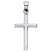 Load image into Gallery viewer, 14K White Gold 16mm Cross Religious Pendant