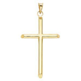 14K Yellow Gold 31mm Cross Religious Pendant