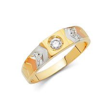 Load image into Gallery viewer, 14K Tri Color Gold 5mm CZ Men&#39;s Band