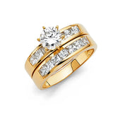 14K Yellow Gold Round 4mm CZ Engagement Ring