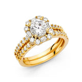 14K Yellow Gold Round 3mm CZ Ladies Wedding Ring--Wedding Band and Engagement Ring are sold Separately