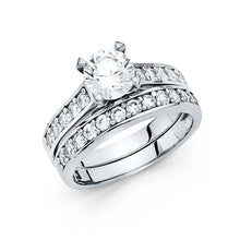 Load image into Gallery viewer, 14K White Gold Round 3mm CZ Wedding Band Only - silverdepot