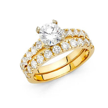 Load image into Gallery viewer, 14K Yellow Gold Round 3mm CZ Ladies Wedding Band Only - silverdepot