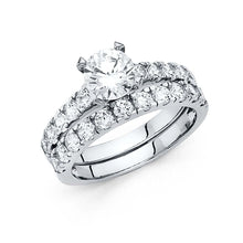 Load image into Gallery viewer, 14K White Gold Round 3mm CZ Ladies Wedding Band Only - silverdepot