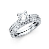 14K White Gold Round 2.5mm CZ Ladies Wedding Ring---Wedding Band and Engagement Ring are sold separately