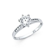Load image into Gallery viewer, 14K White Gold 1.5mm Round CZ Engagement Ring