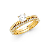 14K Yellow Gold Round 2mm CZ Ladies Wedding Ring---Wedding Band and Engagement Ring are sold separately