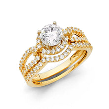 Load image into Gallery viewer, 14K Yellow Gold 8mm Round CZ Duo Set