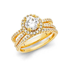 Load image into Gallery viewer, 14K Yellow Gold 8mm Round CZ Duo Set