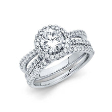 Load image into Gallery viewer, 14K White Gold 8mm Round CZ Duo Set