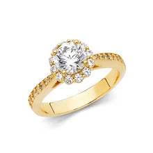 Load image into Gallery viewer, 14K Yellow Gold 2mm Round CZ Engagement Ring