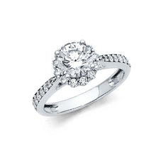 Load image into Gallery viewer, 14K White Gold 2mm Round CZ Engagement Ring