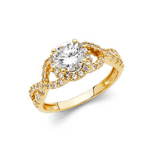 Load image into Gallery viewer, 14K Yellow Gold 8mm Round CZ Engagement Ring