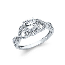 Load image into Gallery viewer, 14K White Gold 8mm Round CZ Engagement Ring