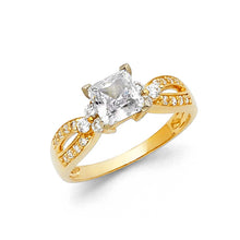 Load image into Gallery viewer, 14K Yellow Gold 6mm Round CZ Engagement Ring