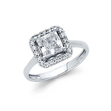 Load image into Gallery viewer, 14K White Gold 2.5mm Round CZ Engagement Ring
