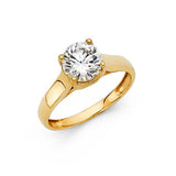 14K Yellow Gold Polished Clear CZ Engagement Ring
