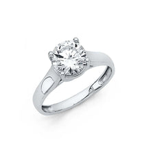 Load image into Gallery viewer, 14K White Gold Polished Clear CZ Engagement Ring - silverdepot