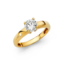 Load image into Gallery viewer, 14K Yellow Gold Polished Clear CZ Engagement Ring - silverdepot