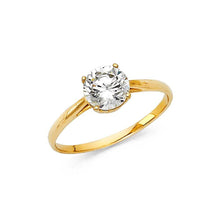 Load image into Gallery viewer, 14K Yellow Gold Polished Clear CZ Engagement Ring - silverdepot
