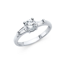 Load image into Gallery viewer, 14K White CZ Engagement Ring 1.9grams