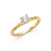 Load image into Gallery viewer, 14K Yellow CZ Engagement Ring 2.4grams