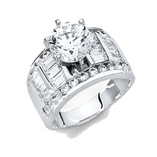 Load image into Gallery viewer, 14K White CZ Engagement Ring