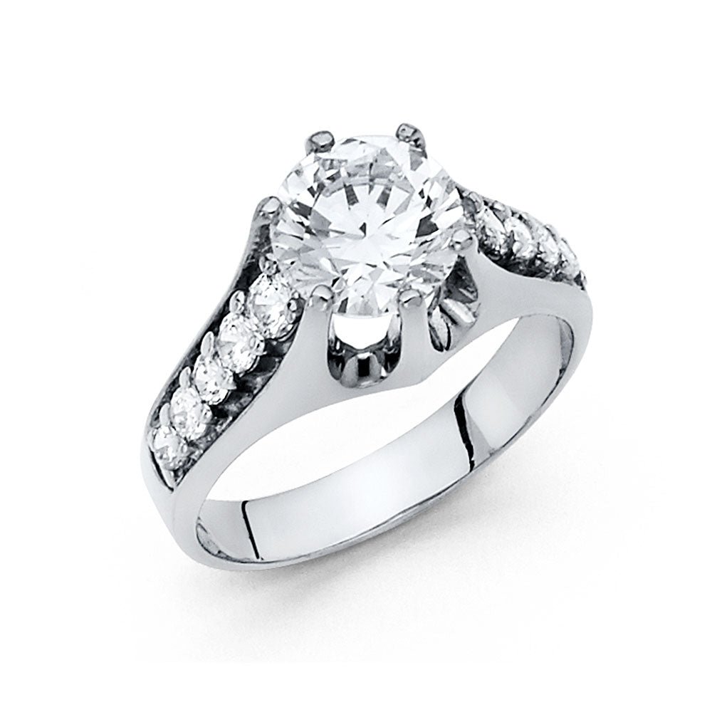 14K White CZ Engagement Ring 5grams