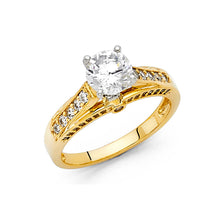 Load image into Gallery viewer, 14K White CZ Engagement Ring 4grams