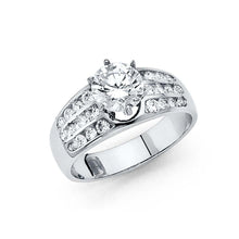 Load image into Gallery viewer, 14K White Gold 4mm CZ Engagement Ring