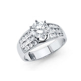 14K White CZ Engagement Ring 4.3grams