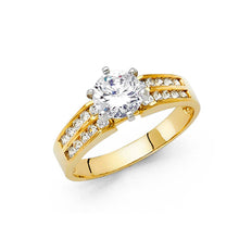 Load image into Gallery viewer, 14K Yellow Gold 4mm CZ Engagement Ring