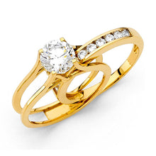 Load image into Gallery viewer, 14K Yellow Gold 4mm Round CZ Engagement Ring