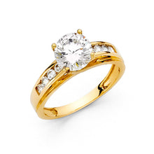 Load image into Gallery viewer, 14K Yellow Gold 2.5mm Round CZ Engagement Ring