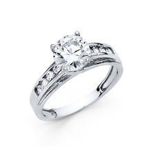 Load image into Gallery viewer, 14K White Gold 2.5mm Round CZ Engagement Ring