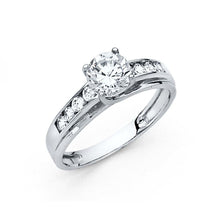 Load image into Gallery viewer, 14K White Gold 2.5mm Round CZ Engagement Ring