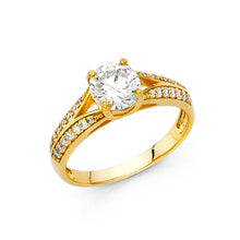 Load image into Gallery viewer, 14K Yellow Gold 5mm Round CZ Engagement Ring