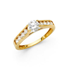 Load image into Gallery viewer, 14K Yellow Gold 4mm Round CZ Engagement Ring