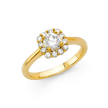 Load image into Gallery viewer, 14K Yellow Gold 1.5mm Round CZ Engagement Ring