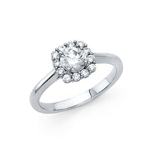 Load image into Gallery viewer, 14K White Gold 1.5mm Round CZ Engagement Ring