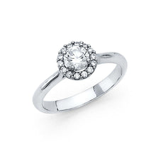 Load image into Gallery viewer, 14K White Gold 1.5mm Round CZ Engagement Ring