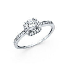 Load image into Gallery viewer, 14K White Gold 1.5mm Round CZ Engagement Ring