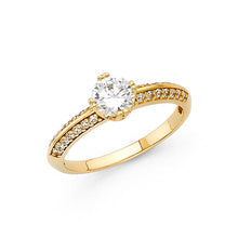 Load image into Gallery viewer, 14K Yellow Gold 2.5mm Round CZ Engagement Ring