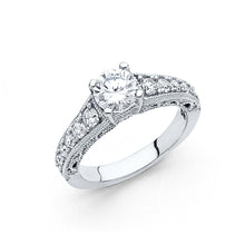 Load image into Gallery viewer, 14K White Gold 4mm Round CZ Engagement Ring