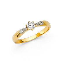 Load image into Gallery viewer, 14K Yellow Gold 2.5mm Round CZ Engagement Ring