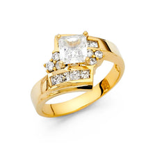 Load image into Gallery viewer, 14K Yellow Gold Polished Clear CZ Engagement Ring