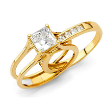 Load image into Gallery viewer, 14K Yellow Gold Polished Clear CZ Engagement Ring