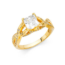 Load image into Gallery viewer, 14K Yellow Gold Polished Clear CZ Engagement Ring