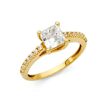 Load image into Gallery viewer, 14K Yellow Gold Polished Clear CZ Engagement Ring
